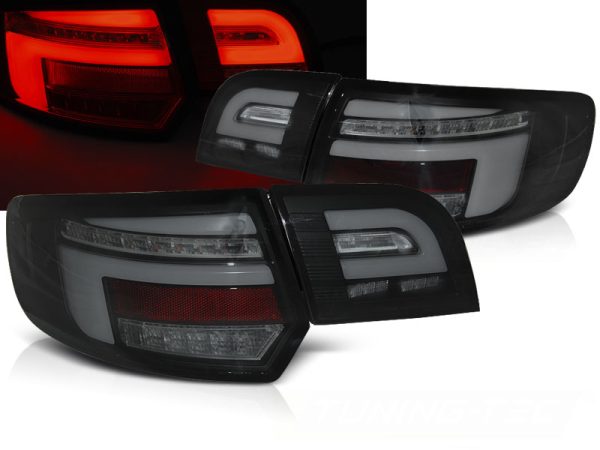 Baklykter Audi A3 8P 5D 08-12 Led Bar Black Seq