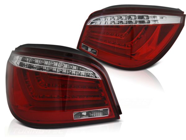 Baklykter Bmw E60 Lci 07-10 Led Bar Red White - Bilde 2