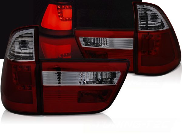 Baklykter Bmw X5 E53 09.99-10.03 Led Bar Red Smoke
