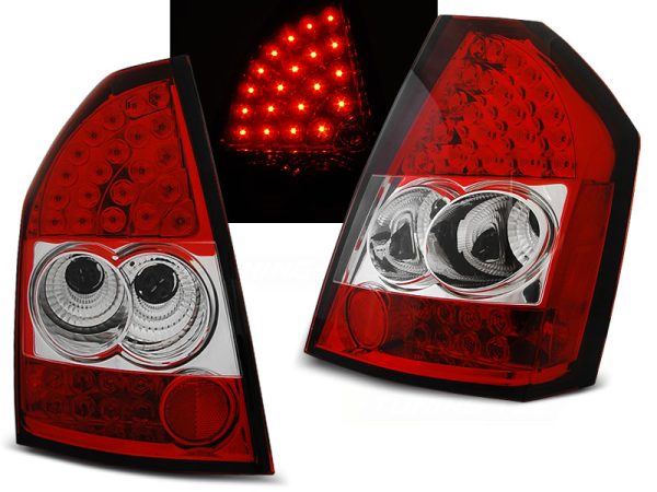 Baklykter Chrysler 300c / 300 08-10 Red White Led