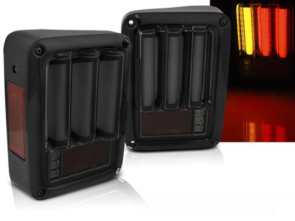Baklykter Jeep Wrangler JK 07-18 Led Bar Smoke Black
