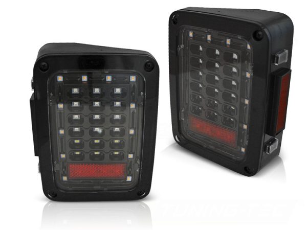 Baklykter Jeep Wrangler JK 07-18 Led Sort - Bilde 2
