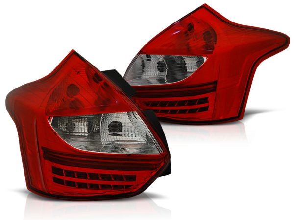 Baklykter Ford Focus 3 11-10.14 Hatchback Red White Led - Bilde 2