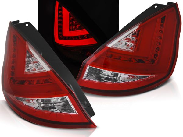 Baklykter Ford Fiesta MK7 08-12 HB Red White Led Bar