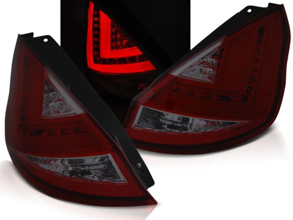 Baklykter Ford Fiesta MK7 08-12 HB Red Smoke Led Bar