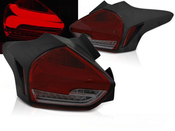 Baklykter Ford Focus 3 15-18 Hatchback Red Smoke Seq Led