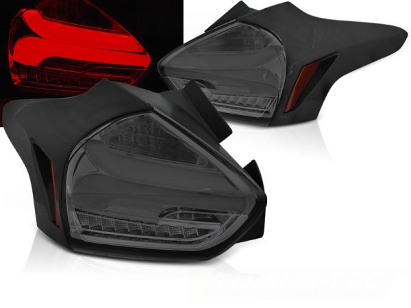 Baklykter Ford Focus 3 15-18 Hatchback Smoke Seq Led