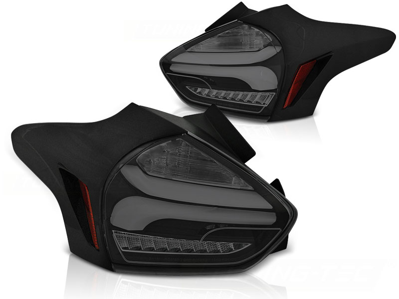 Baklykter Ford Focus 3 15-18 Hatchback Black Smoke Seq Led - Bilde 2