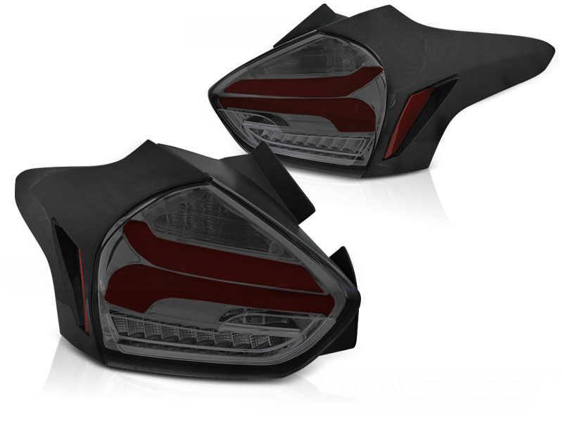 Baklykter Ford Focus 3 15-18 Hatchback Smoke Red Seq Led - Bilde 2