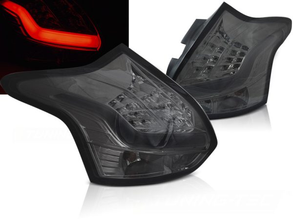 Baklykter Ford Focus 3 11-10.14 Hatchback Smoke Led Bar