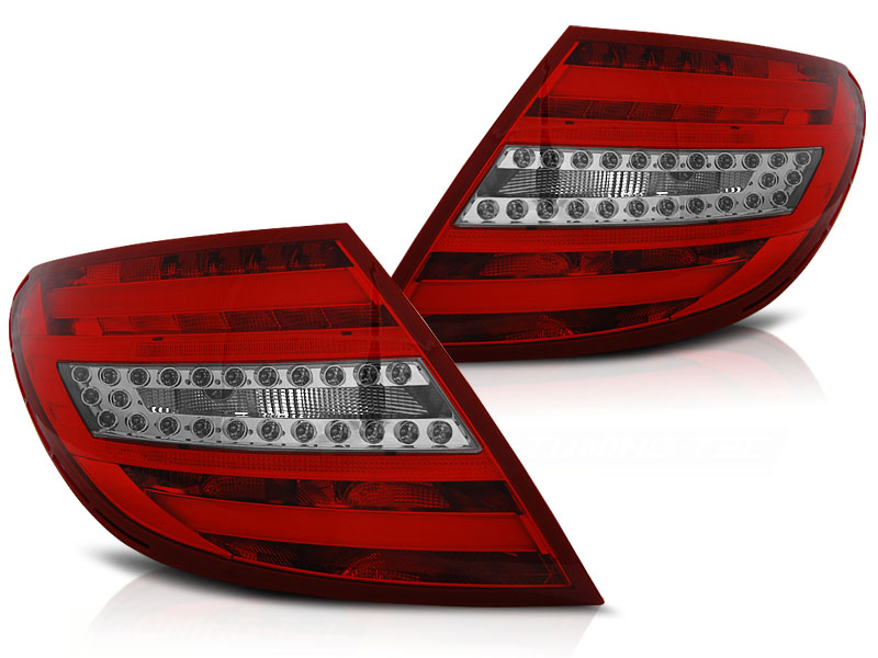 Baklykter Mercedes C-Klasse W204 Sedan 07-10 Led Bar Red White - Bilde 2