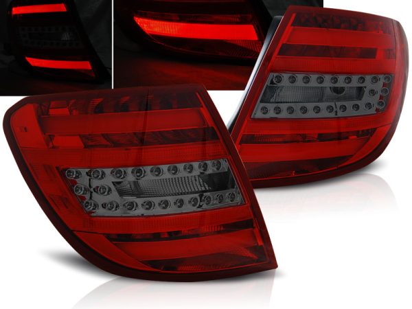 Baklykter Mercedes C-Klasse W204 Kombi 07-10 Led Bar Red Smoke
