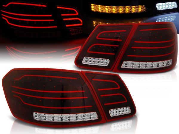 Baklykter Mercedes W212 E-Klasse 09-13 Led Bar Red White