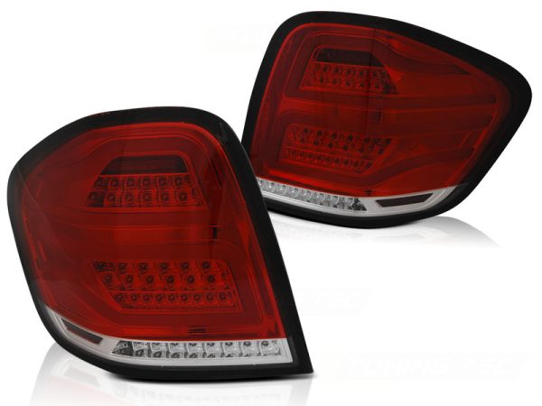 Baklykter Mercedes M-Klasse W164 09-11 Led Bar Red White - Bilde 2