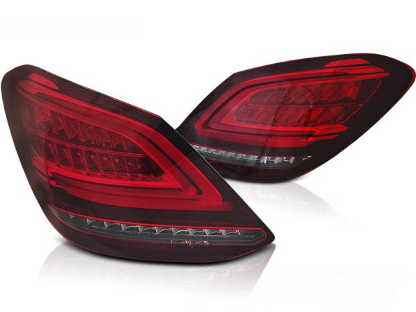 Baklykter Mercedes C-klasse W205 14-18 Led Bar Red White Seq - Bilde 2