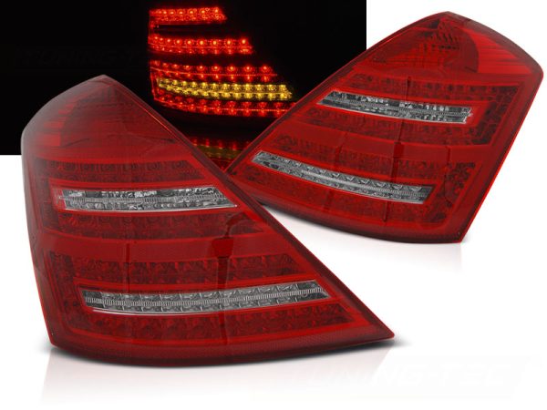 Baklykter Mercedes W221 S-Klasse 05-09 Led Red White Seq