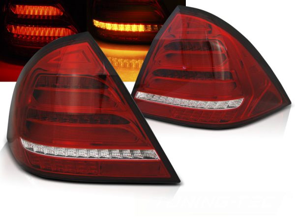 Baklykter Mercedes W203 Sedan 00-04 Led Bar Red White Seq