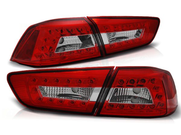 Baklykter Mitsubishi Lancer 8 Sedan 08-11 Red White Led - Bilde 2