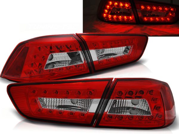 Baklykter Mitsubishi Lancer 8 Sedan 08-11 Red White Led