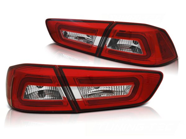Baklykter Mitsubishi Lancer 8 Sedan 08-11 Red White Led-Bar - Bilde 2