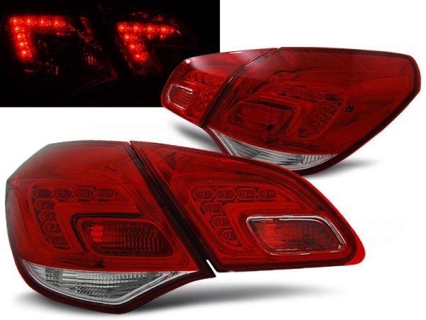 Baklykter Opel Astra J 10-15 Hatchback Red White Led