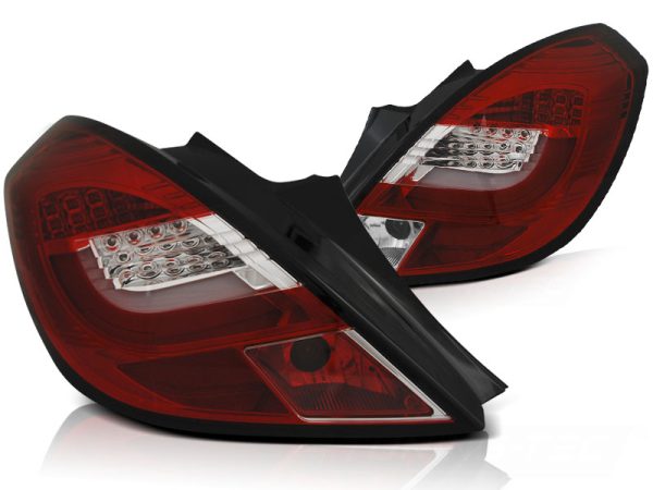 Baklykter Opel Corsa D 3D 04.06-14 Red White Led-Bar - Bilde 2