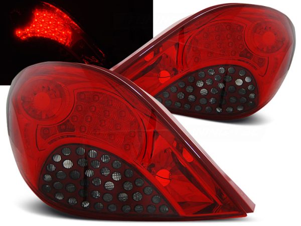 Baklykter Peugeot 207 3d / 5d 05.06-06.09 Red Smoke Led