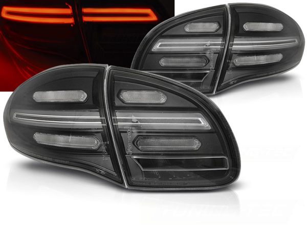 Baklykter Porsche Cayenne 10-15 Led Bar Black Seq