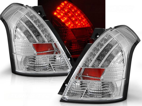 Baklykter Suzuki Swift 05.05-10 Chrome Led
