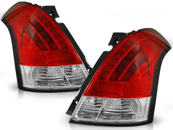 Baklykter Suzuki Swift 05.05-10 Red White Led - Bilde 2