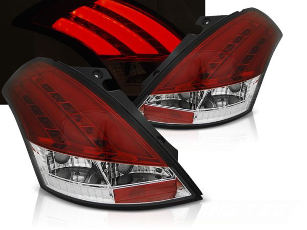 Baklykter Suzuki Swift 10-17 Red White Led Bar