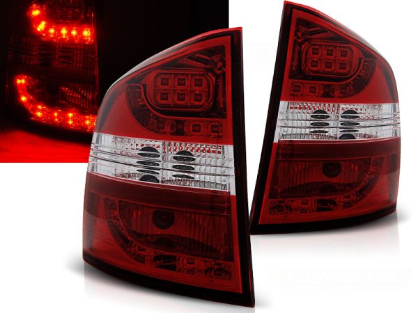 Baklykter Skoda Octavia II Kombi 04-12 Led Red White