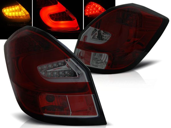 Baklykter Skoda Fabia II 07- 06.14 Led Bar Red Smoke