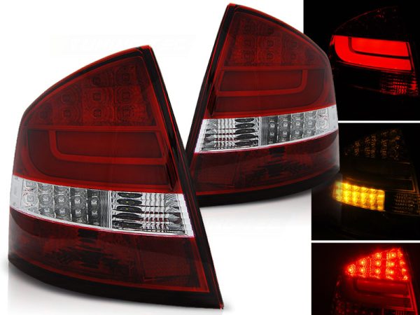 Baklykter Skoda Octavia II Sedan 04-12 Led Bar Red White