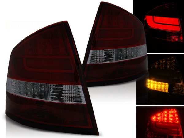 Baklykter Skoda Octavia II Sedan 04-12 Led Bar Red Smoke