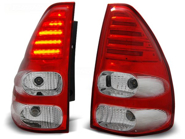 Baklykter Toyota Land Cruiser 120 03-09 Red White Led