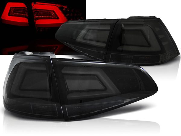 Baklykter Black VW Golf 7 13-17 Led Bar Smoke