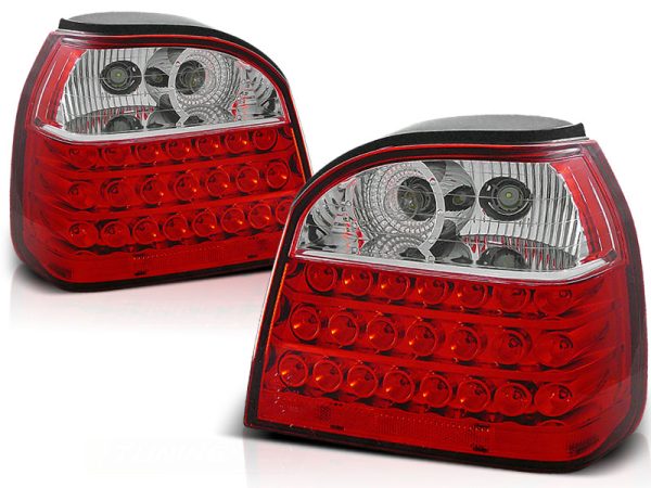 Baklykter VW Golf 3 09.91-08.97 Led Red White - Bilde 2