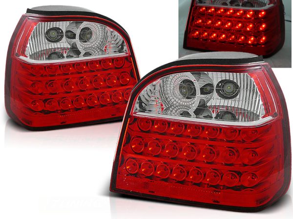 Baklykter VW Golf 3 09.91-08.97 Led Red White