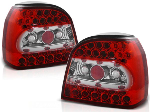 Baklykter VW Golf 3 09.91-08.97 Led Red White - Bilde 2