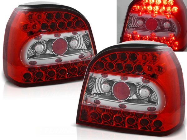 Baklykter VW Golf 3 09.91-08.97 Led Red White