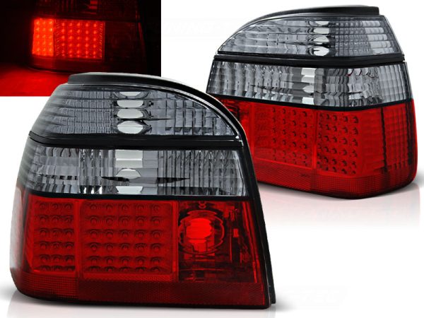 Baklykter VW Golf 3 09.91-08.97 Led Red Smoke