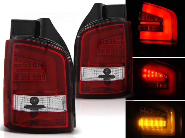 Baklykter VW T5 04.03-09 Led Bar Red White