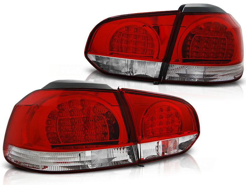 Baklykter VW Golf 6 10.08-12 Led Red White - Bilde 2