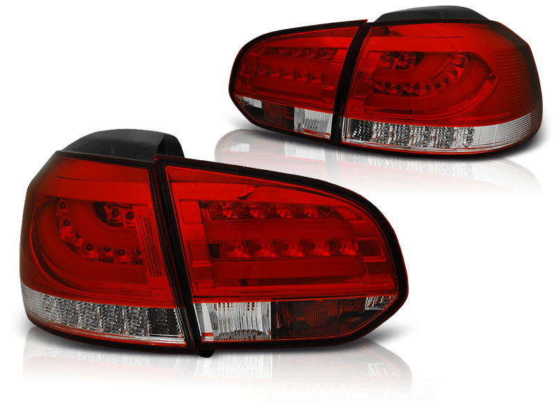 Baklykter VW Golf 6 10.08-12 Led Bar Red White - Bilde 2