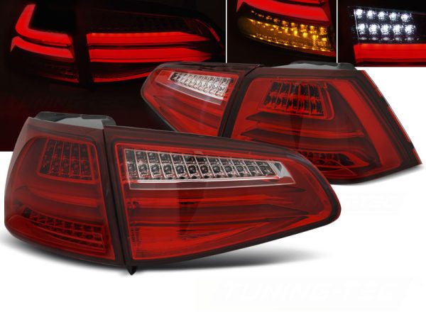 Baklykter VW Golf 7 13-17 Led Bar Red White