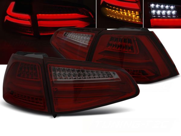 Baklykter VW Golf 7 13-17 Led Bar Red Smoke