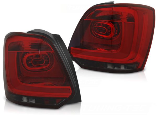 Baklykter VW Polo 09-14 Led Bar Red Smoke - Bilde 2