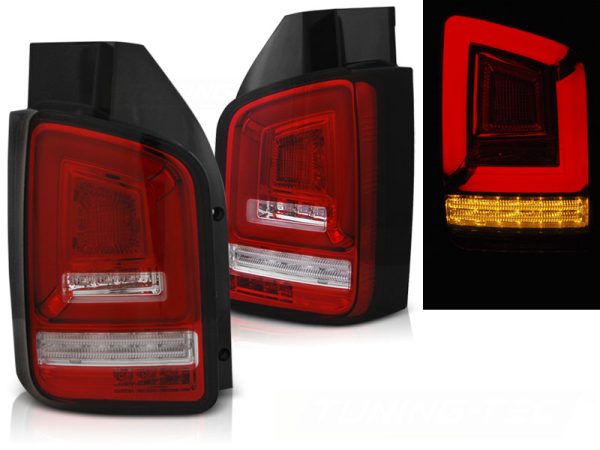 Baklykter Seq VW T5 10-15 Led Bar Red White