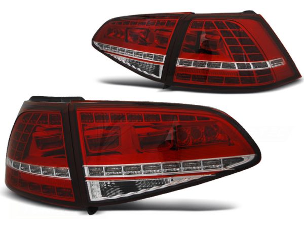 Baklykter VW Golf 7 13-17 Led Sport Red White Seq - Bilde 2